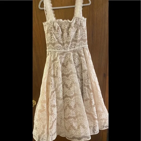 Anthropologie White Lace Midi Dress - Picture 4 of 16